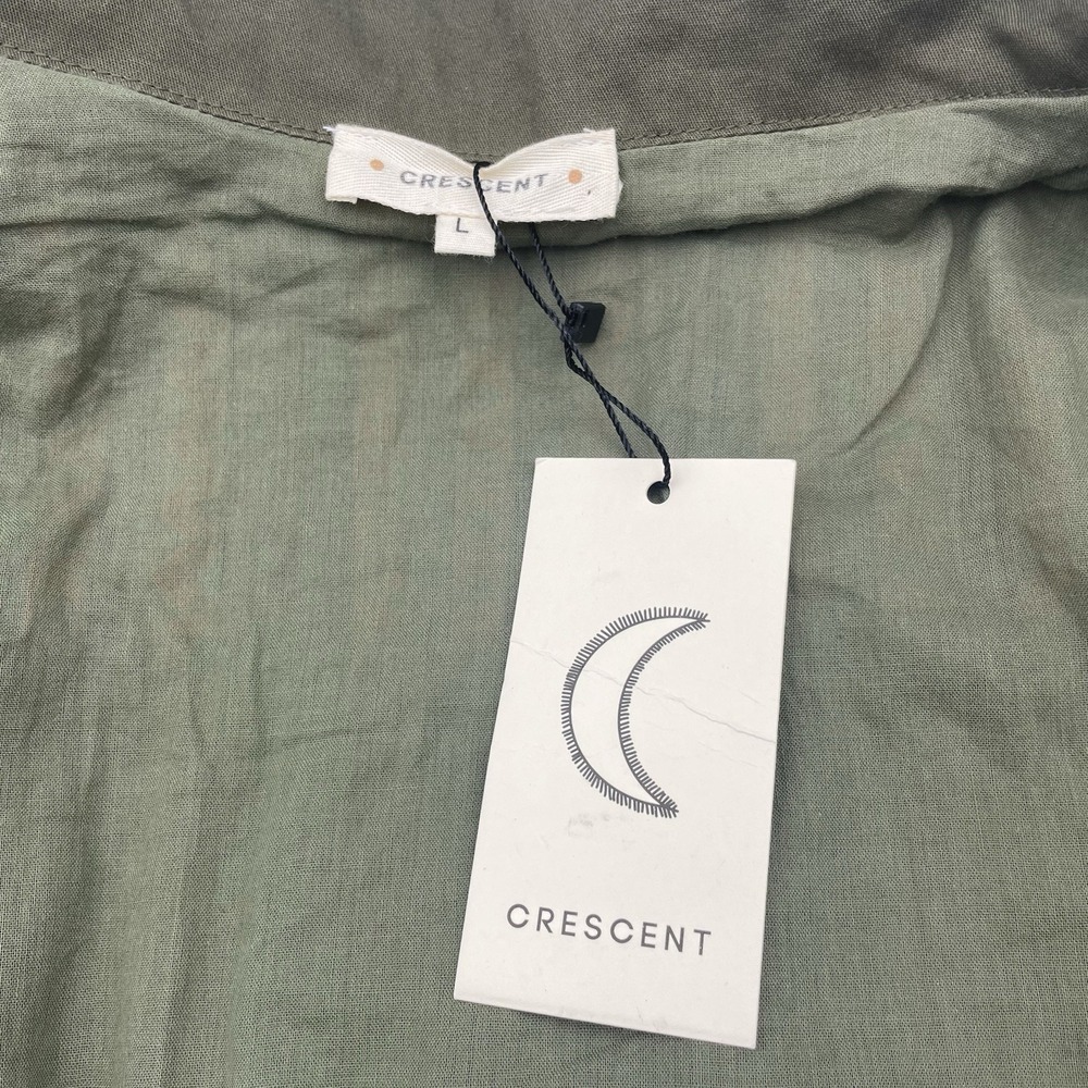 Crescent Anorak Jacket Military Cargo Jacket Olive Size L Embroidered Cotton NWT - Picture 7 of 13